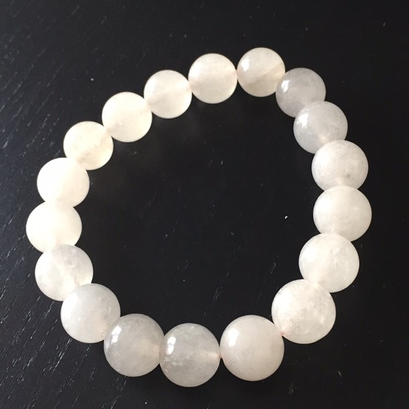 Pair Beaded Brown / White Stretch Bracelets - Picture 3 of 6